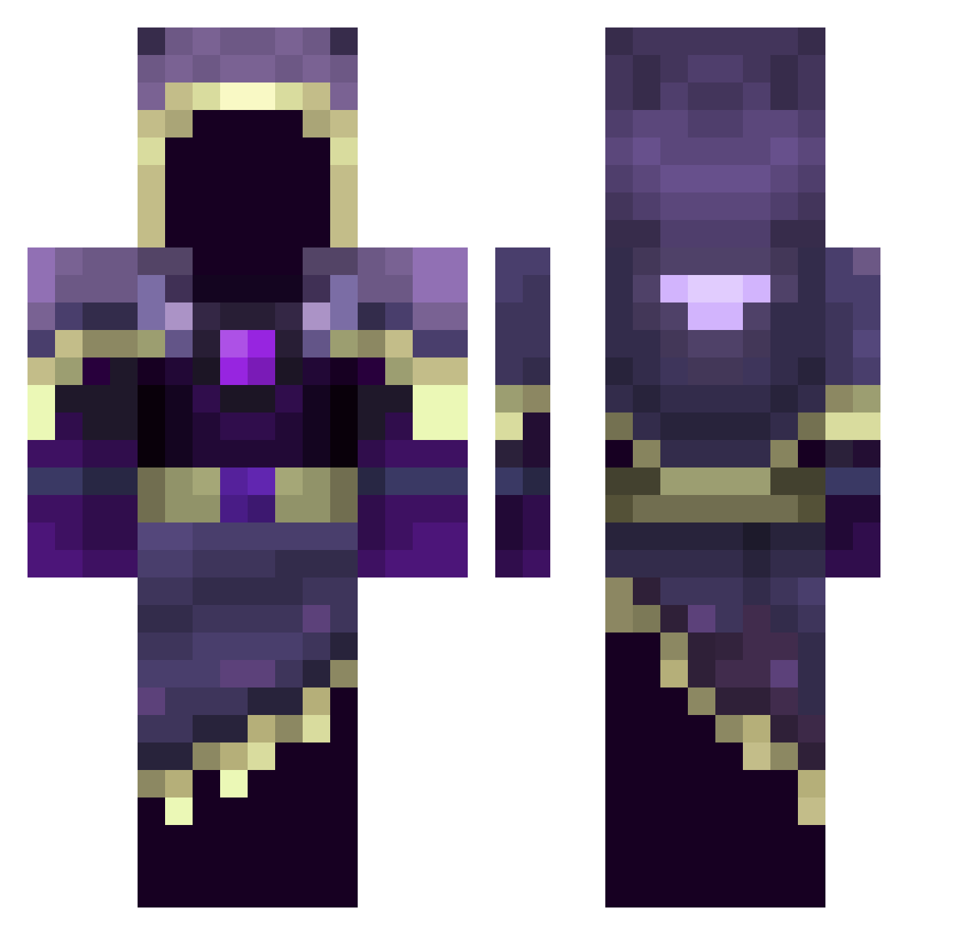 zephax Minecraft skin, front and back view