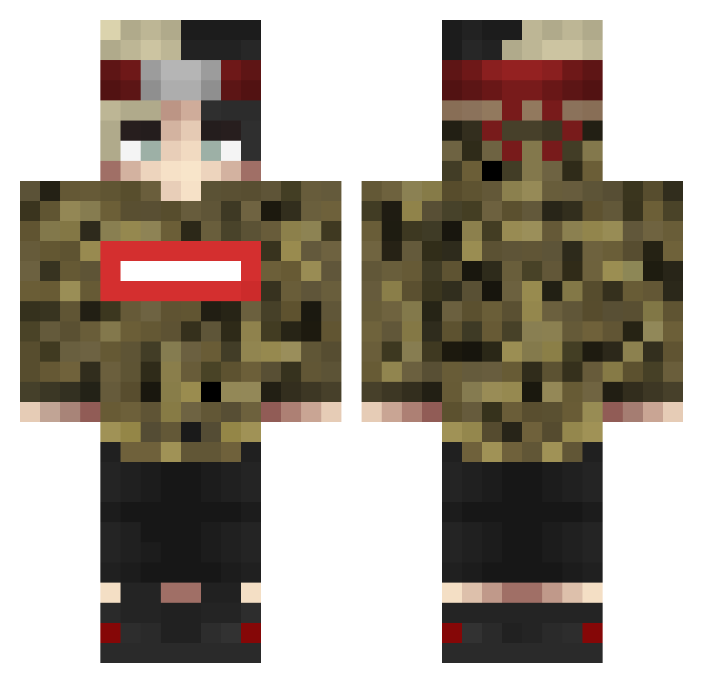 154875956235aA Minecraft skin, front and back view