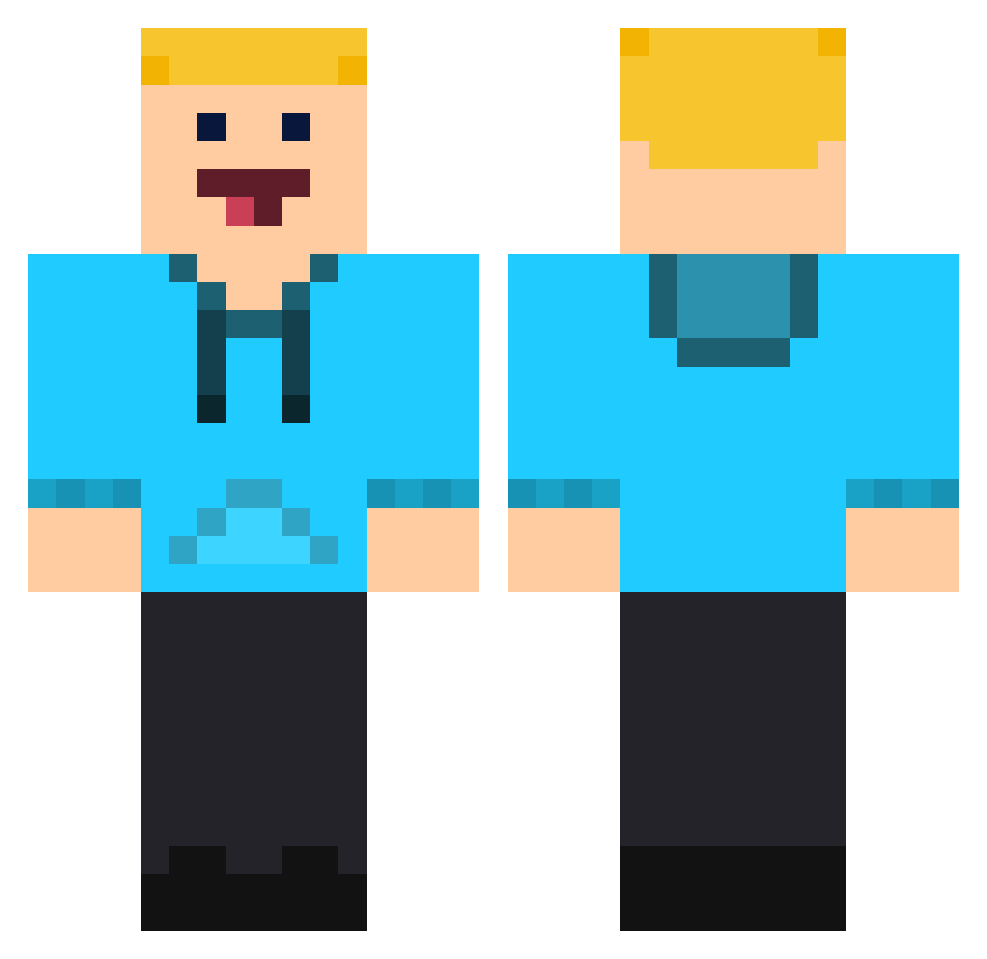 ALVINJONATHAN Minecraft skin, front and back view
