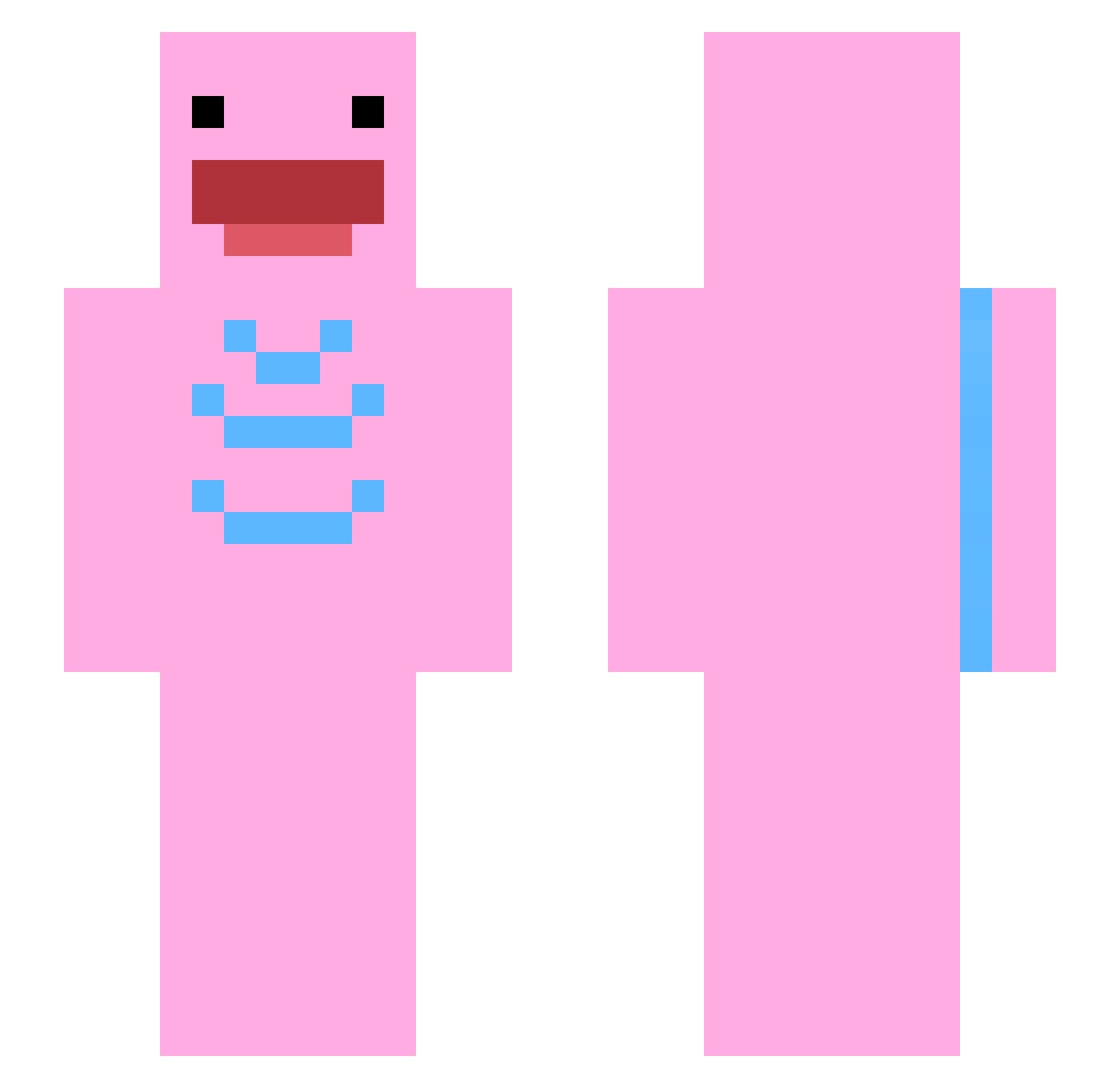unsimplified Minecraft skin, front and back view
