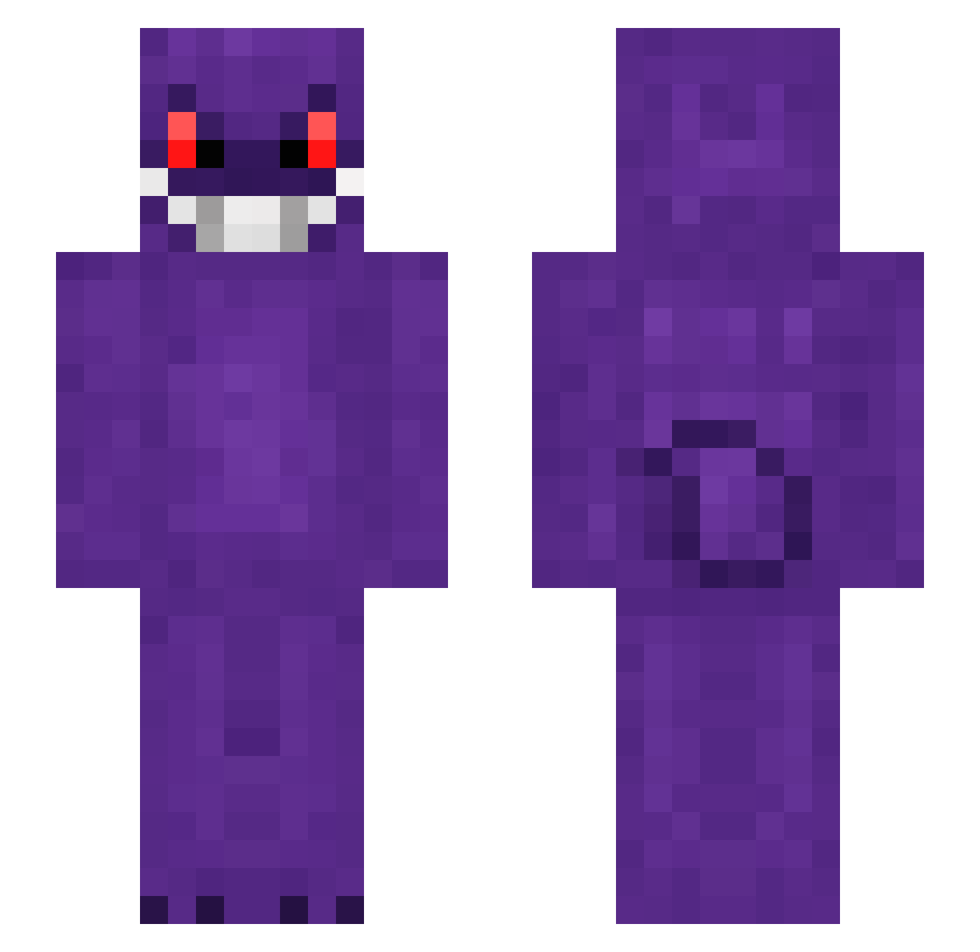 TimmyTinyToes Minecraft skin, front and back view