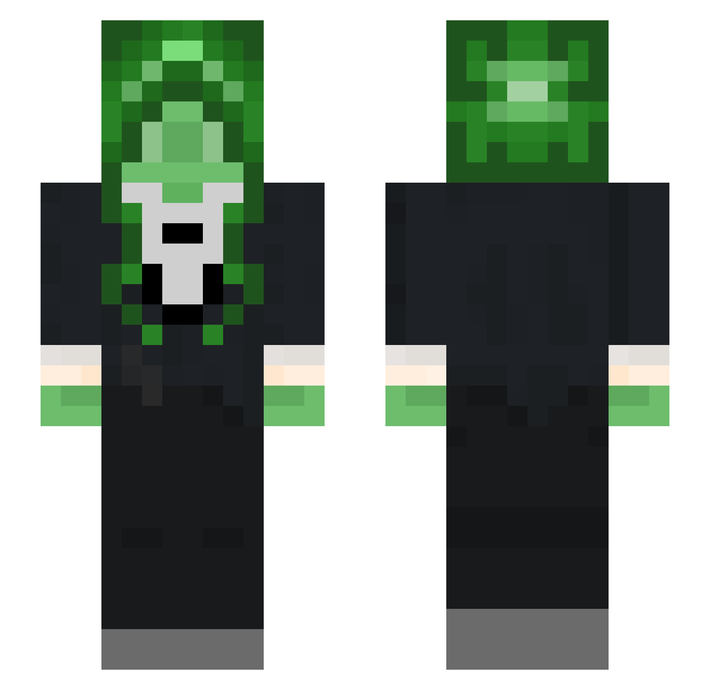 Nyx4life Minecraft skin, front and back view