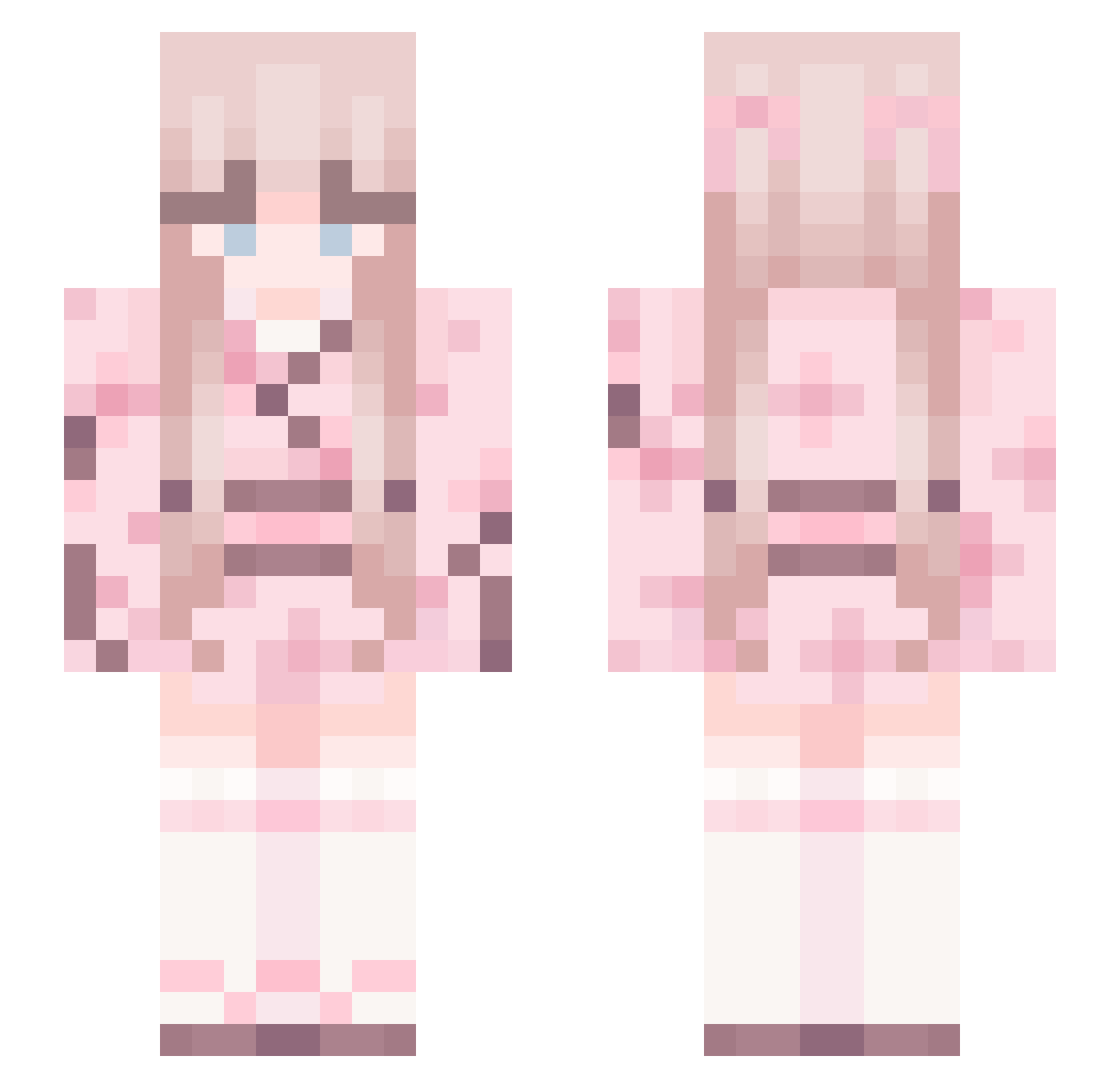 Xeiya Minecraft skin, front and back view
