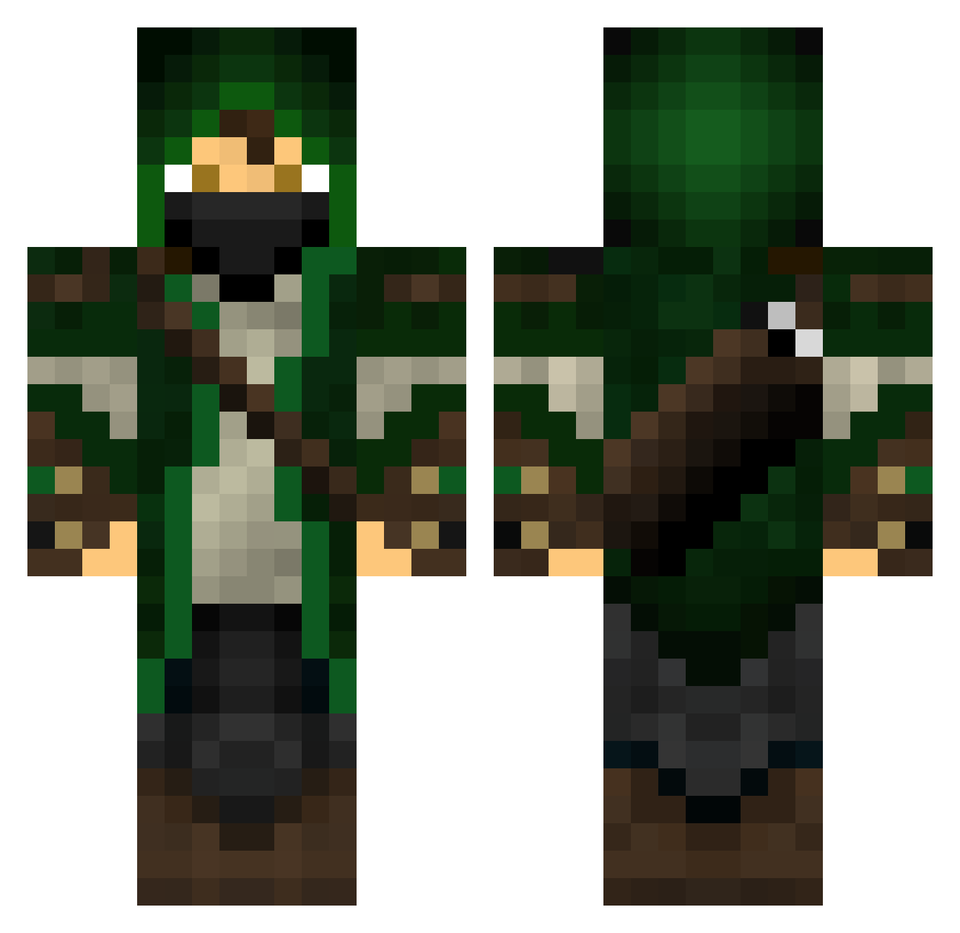 AnsgarArcher64 Minecraft skin, front and back view