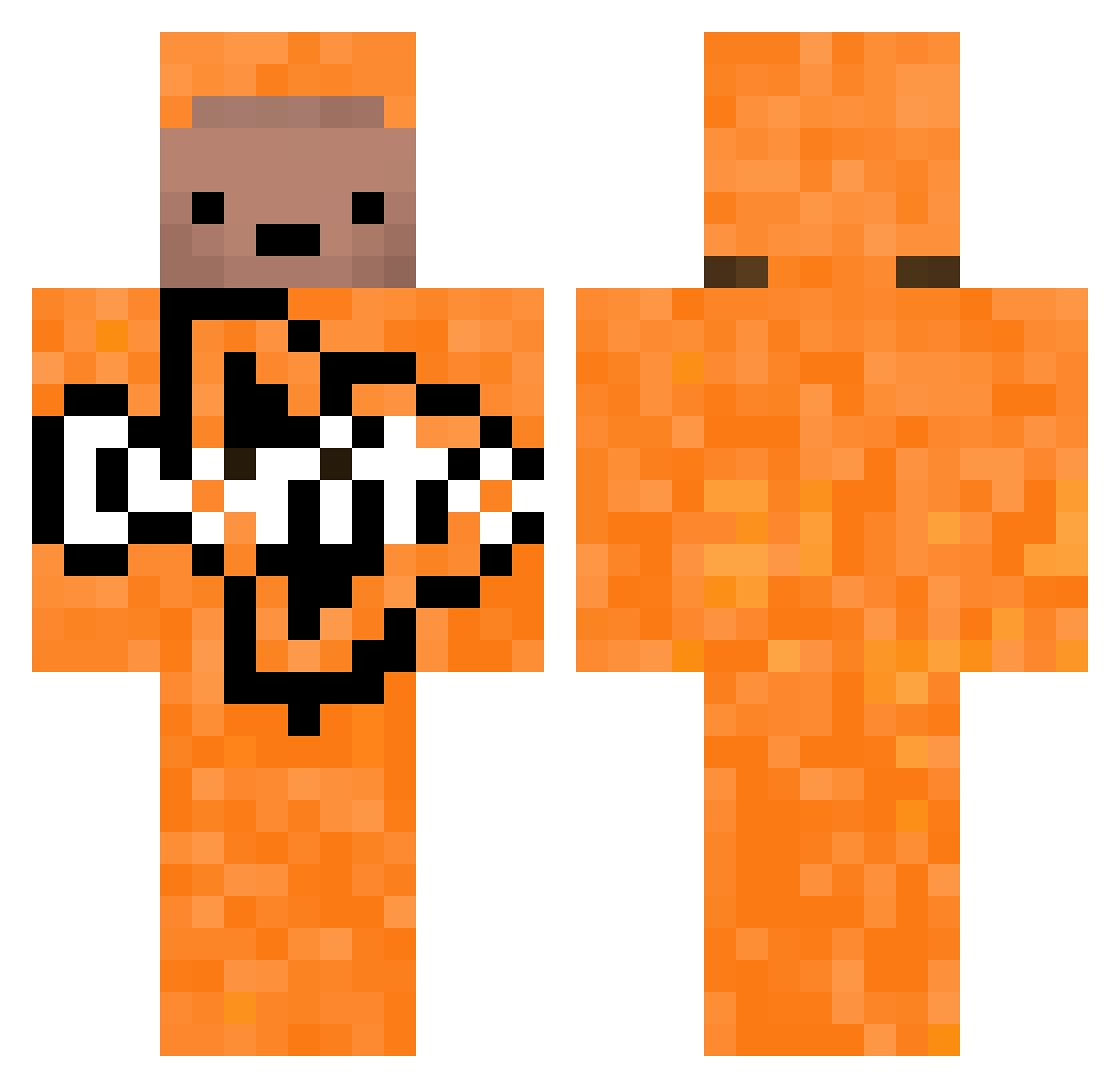 0iustin Minecraft skin, front and back view