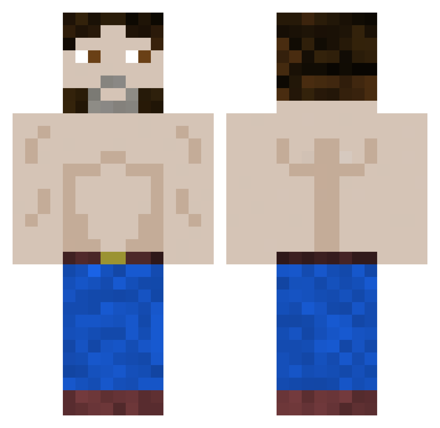 EPSTEINARMPITS Minecraft skin, front and back view