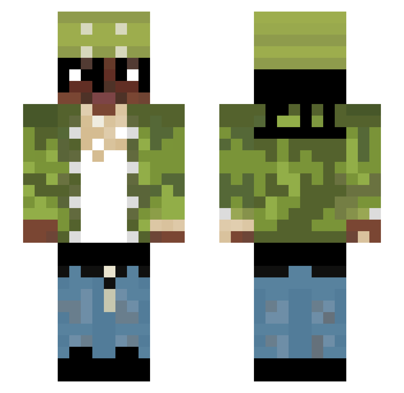 Disco27 Minecraft skin, front and back view