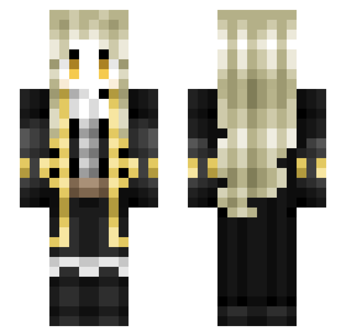 jaquayveon Minecraft skin, front and back view