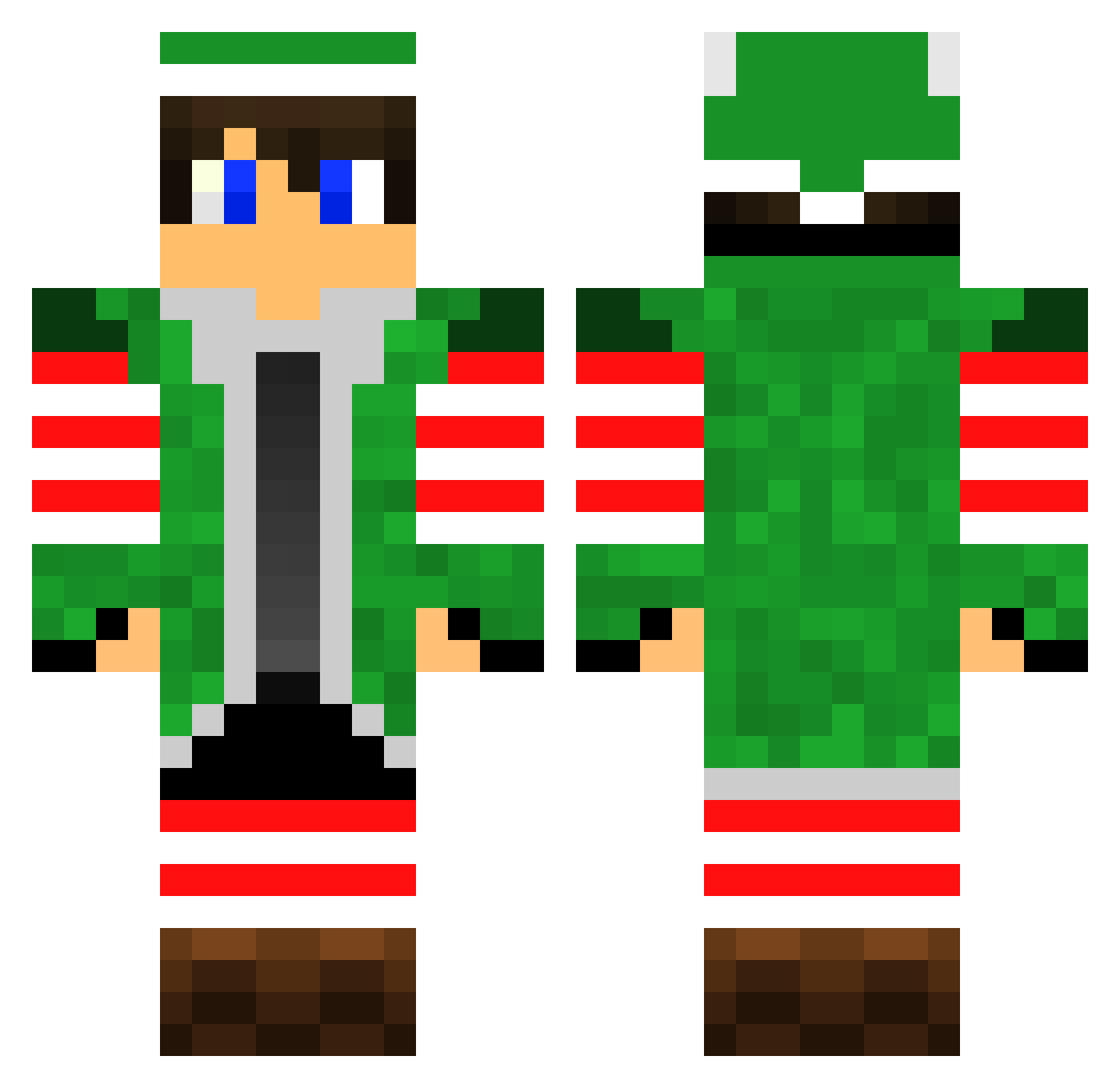 CrazyRachet Minecraft skin, front and back view