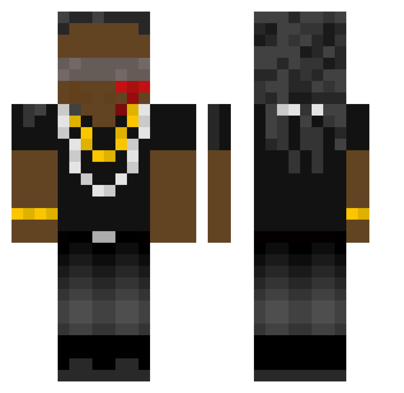 Flatz_1 Minecraft skin, front and back view