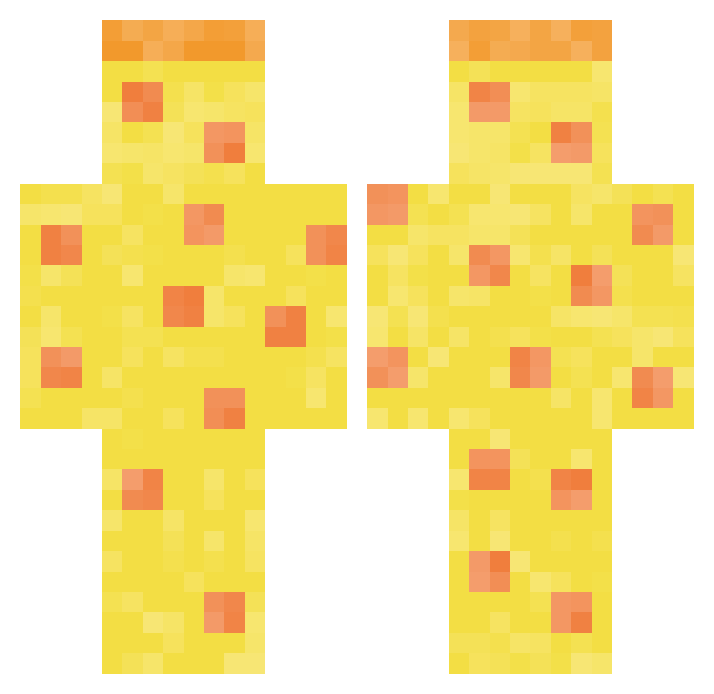 PopcornSalesman Minecraft skin, front and back view