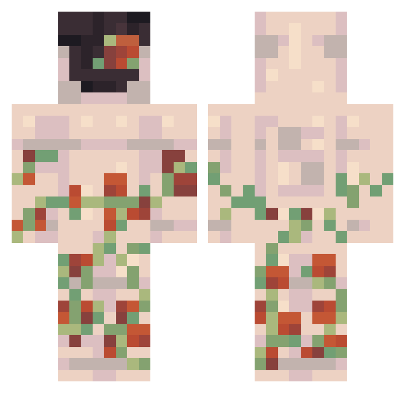 castilleja Minecraft skin, front and back view