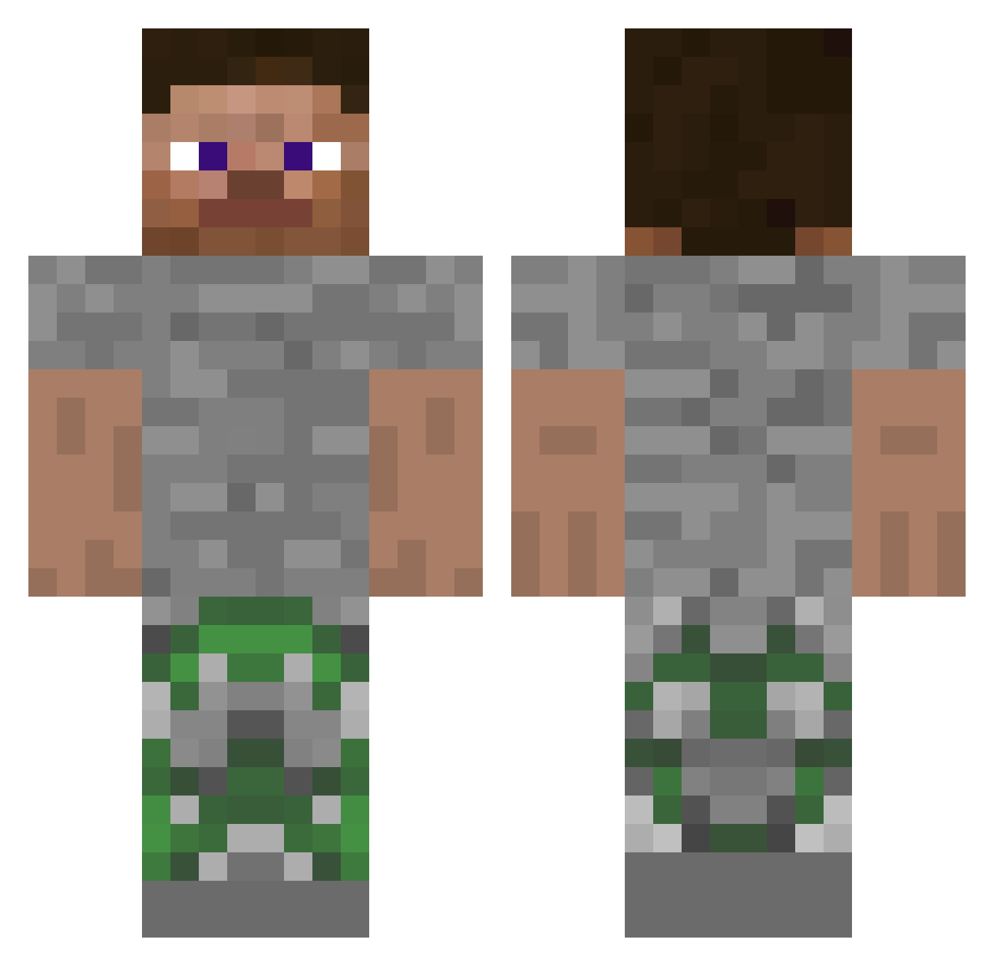 roKotine Minecraft skin, front and back view