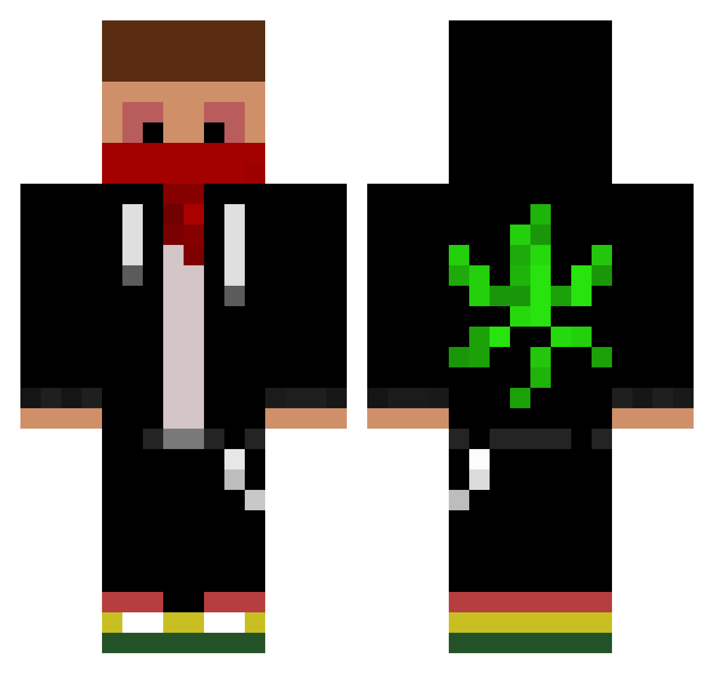 RickOG Minecraft skin, front and back view