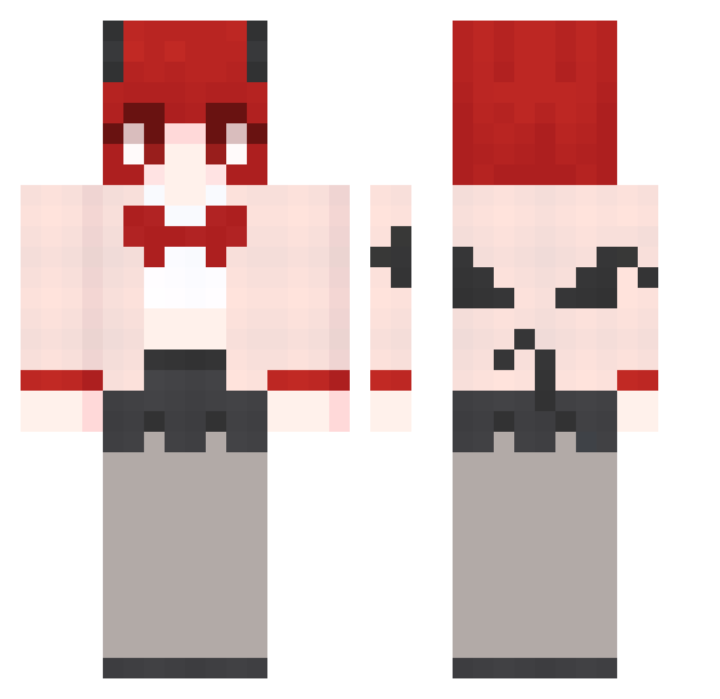Devil0123 Minecraft skin, front and back view
