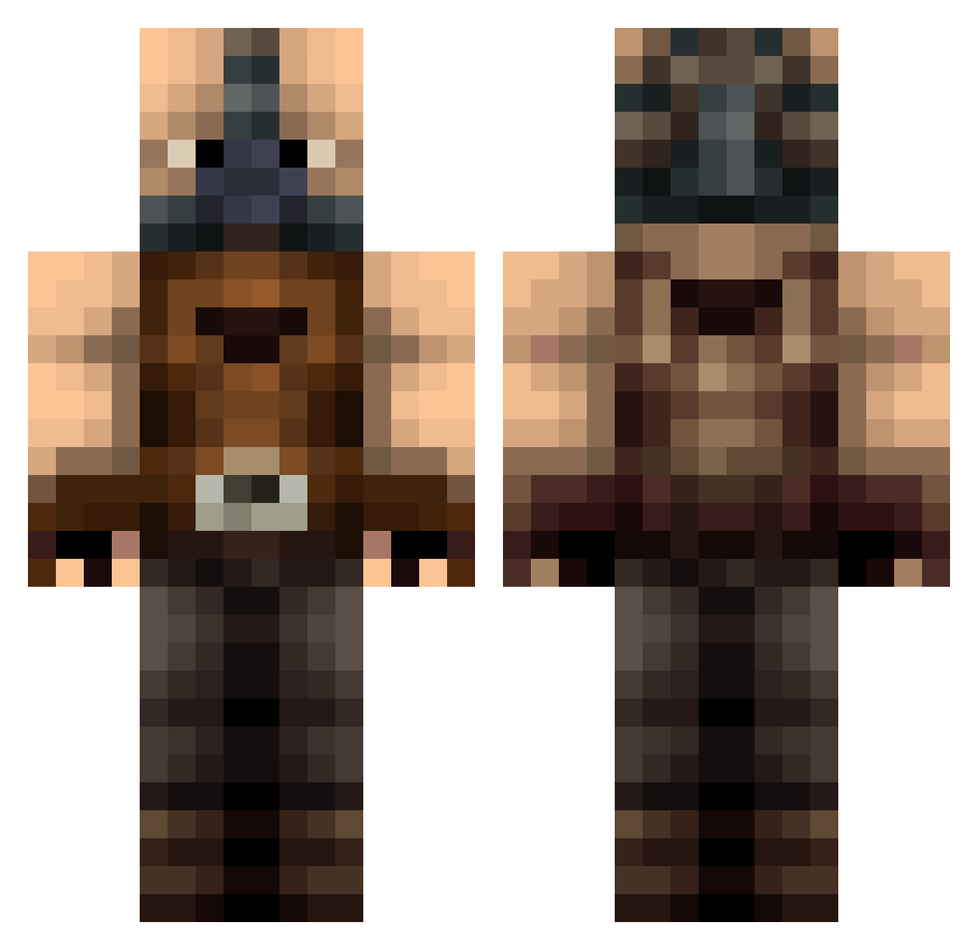 Dalwine Minecraft skin, front and back view
