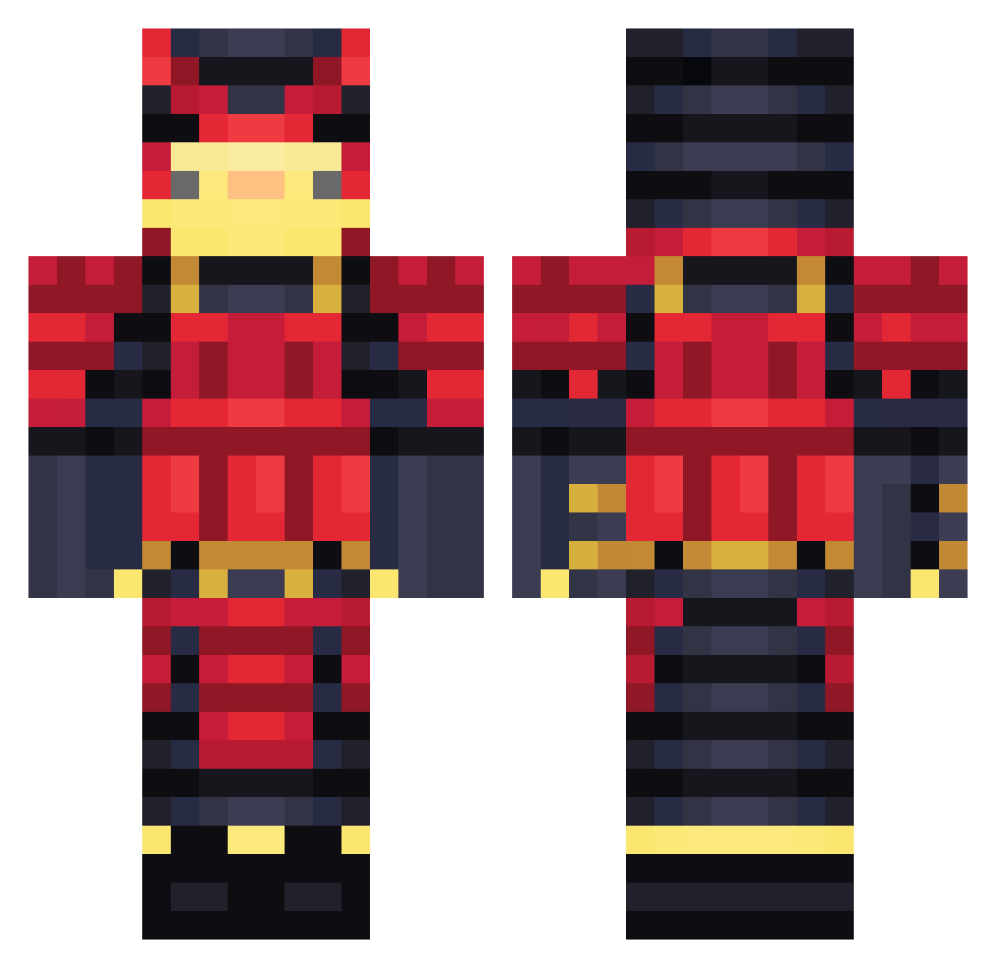 Ophidiophobia Minecraft skin, front and back view