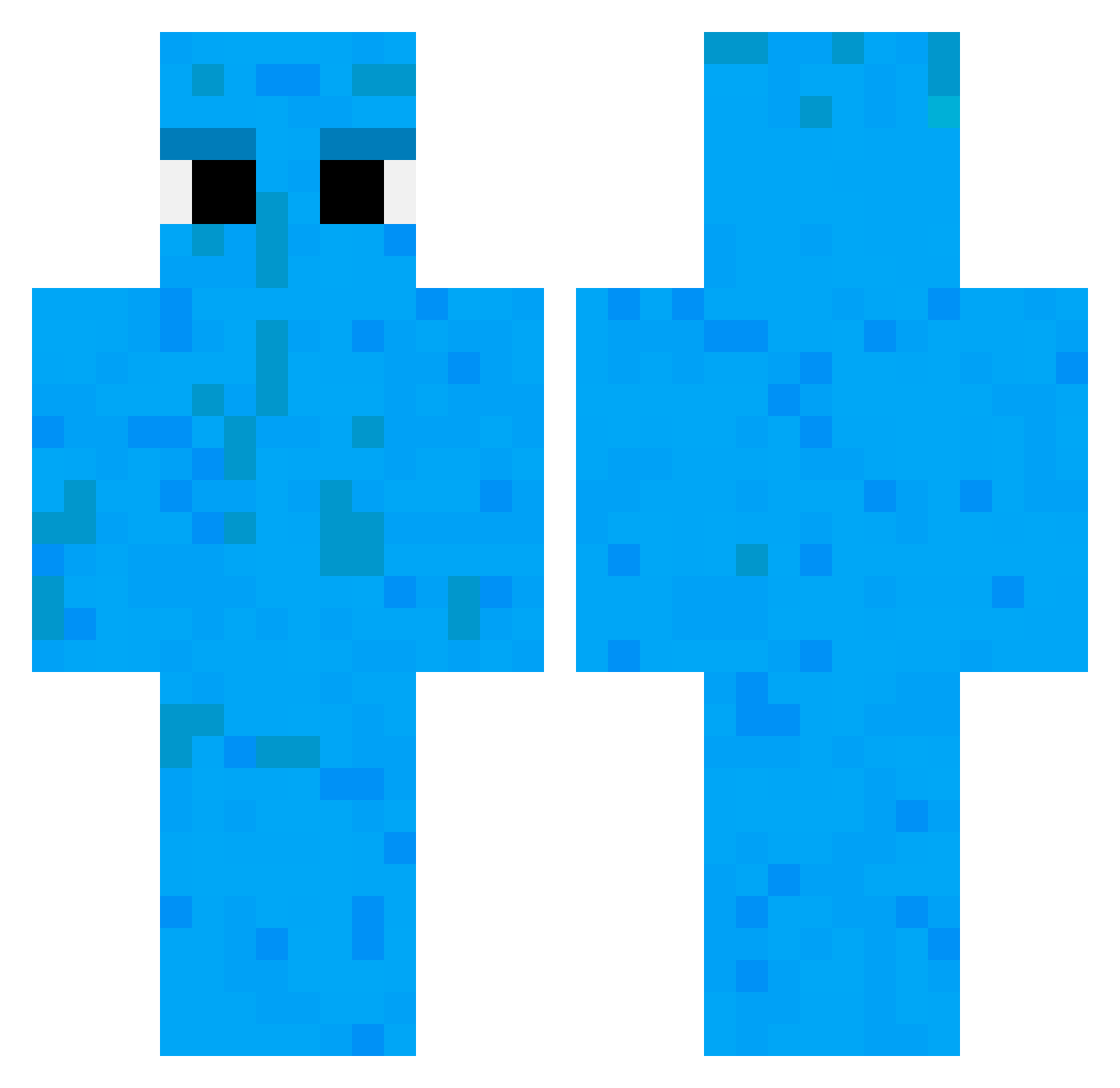 TekkyLando Minecraft skin, front and back view