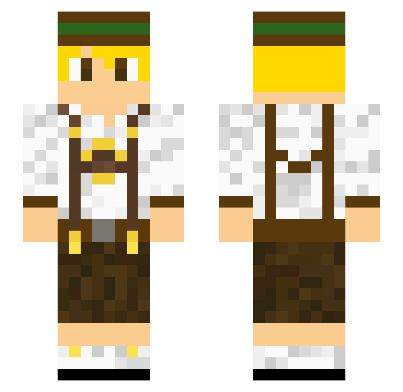 Witschary Minecraft skin, front and back view