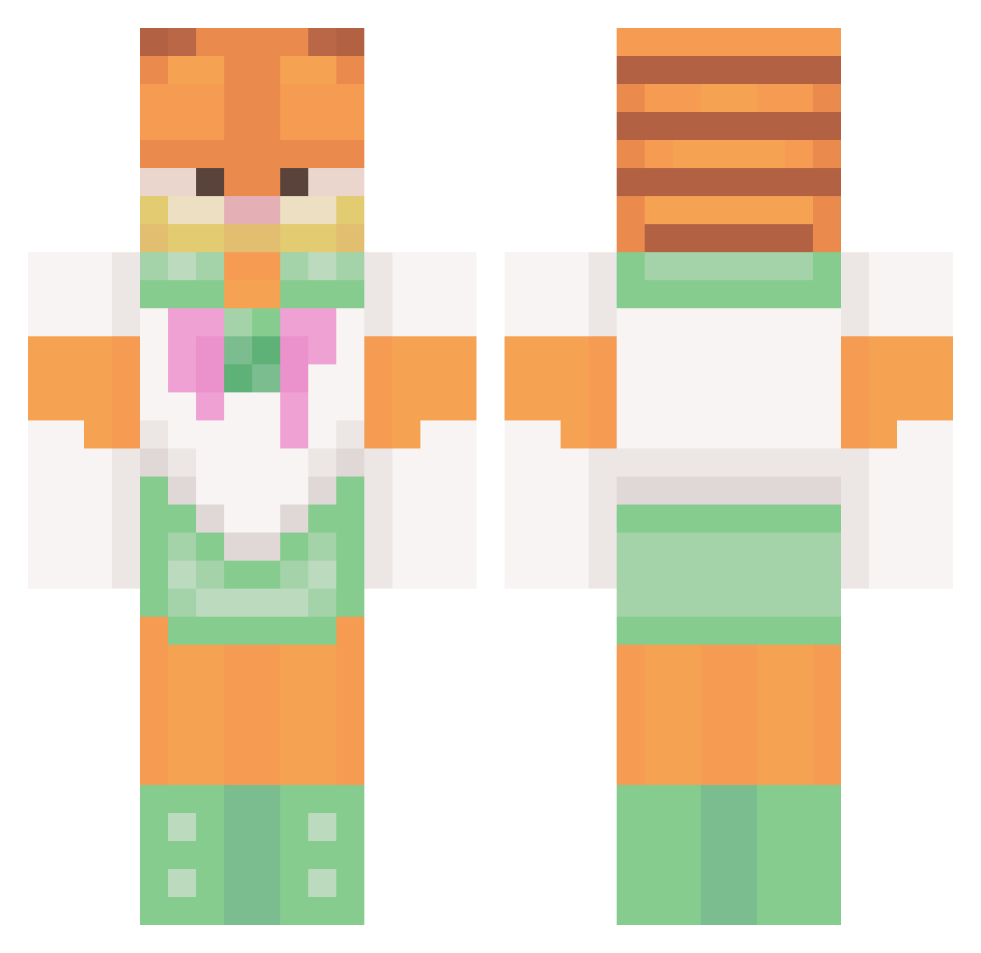 orangebranch Minecraft skin, front and back view