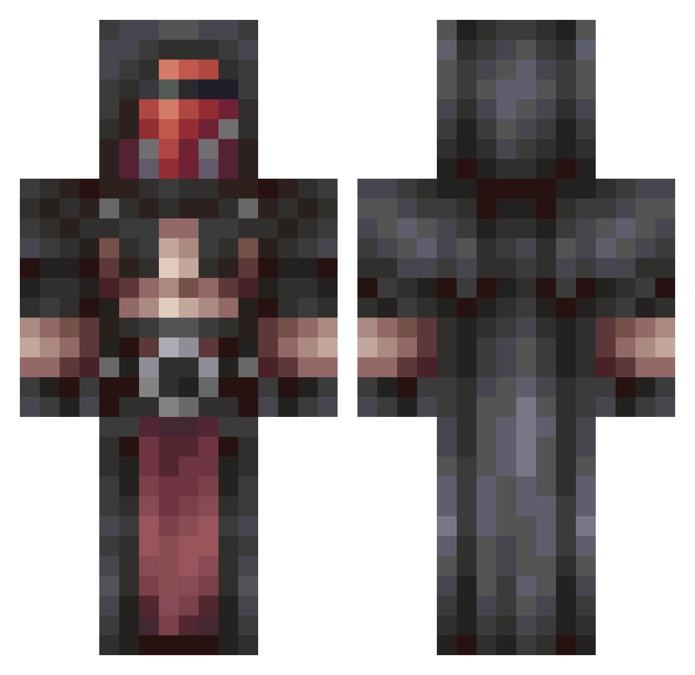 Psychic_Cyborg Minecraft skin, front and back view
