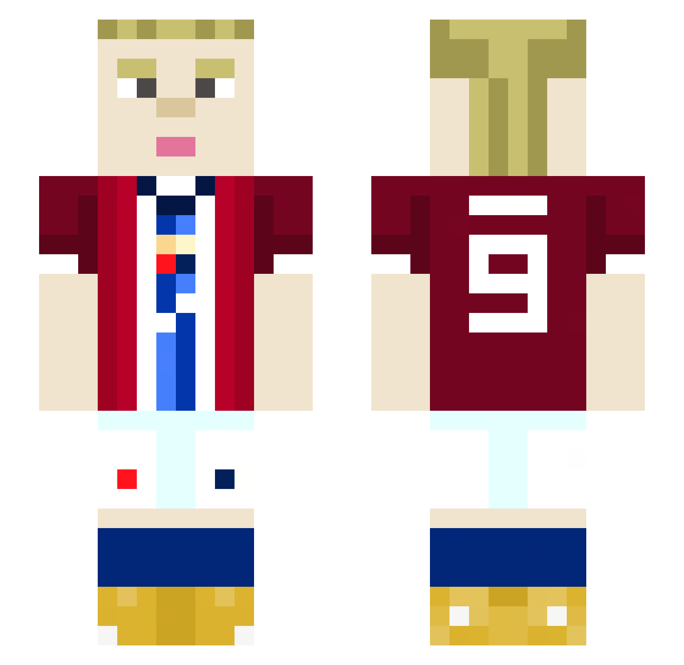 Jida Minecraft skin, front and back view
