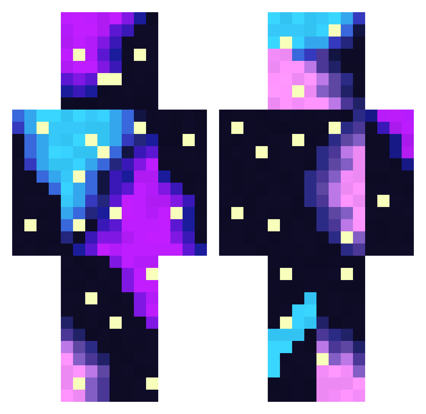 AstroGamer96 Minecraft skin, front and back view