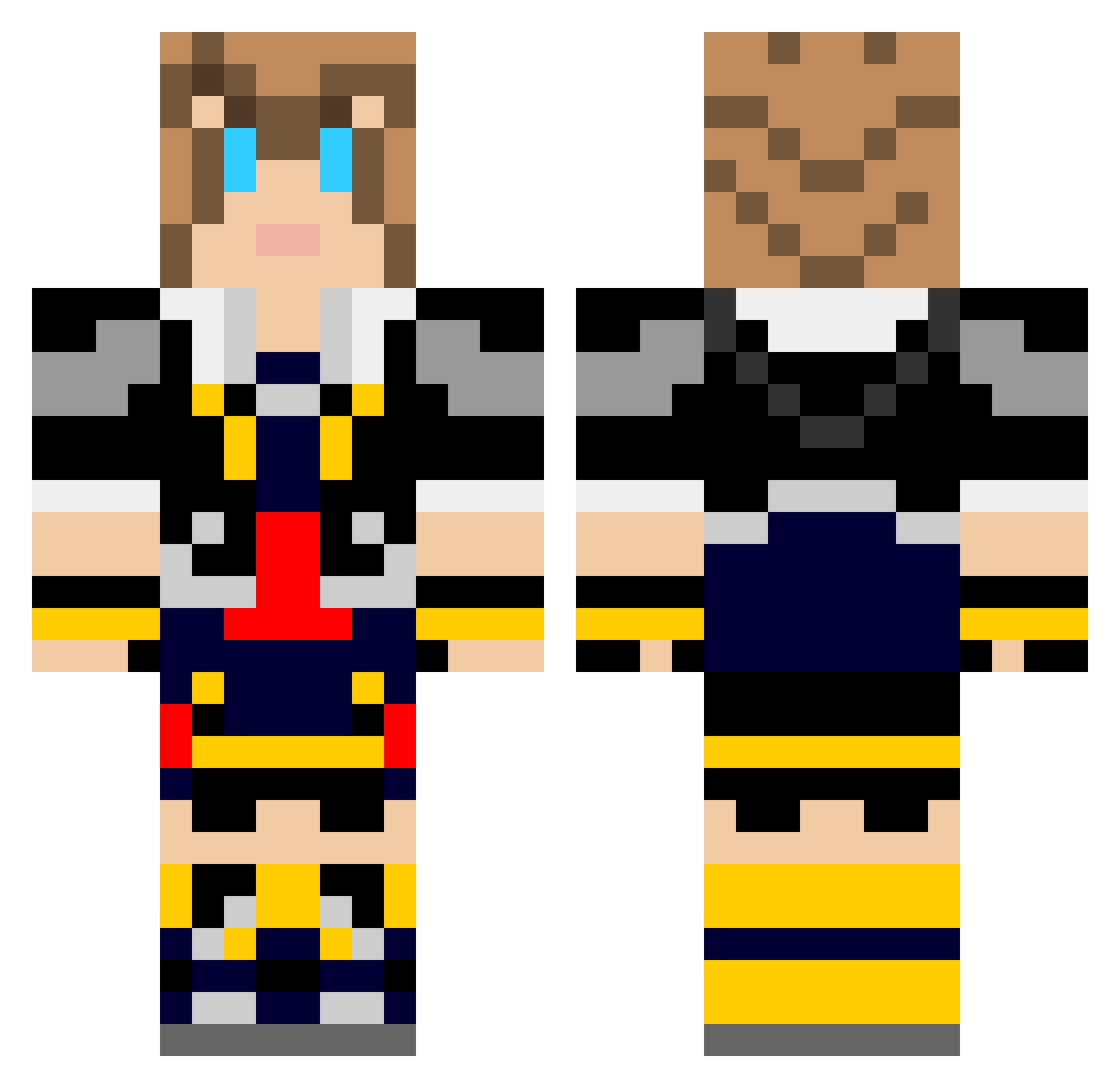 emperor76 Minecraft skin, front and back view