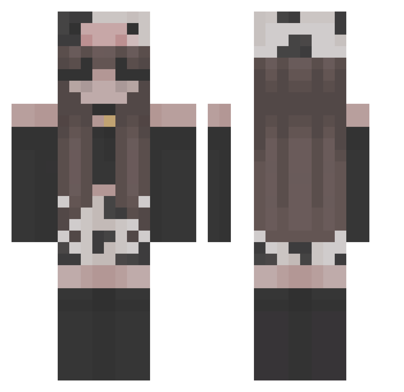 Sugearr Minecraft skin, front and back view