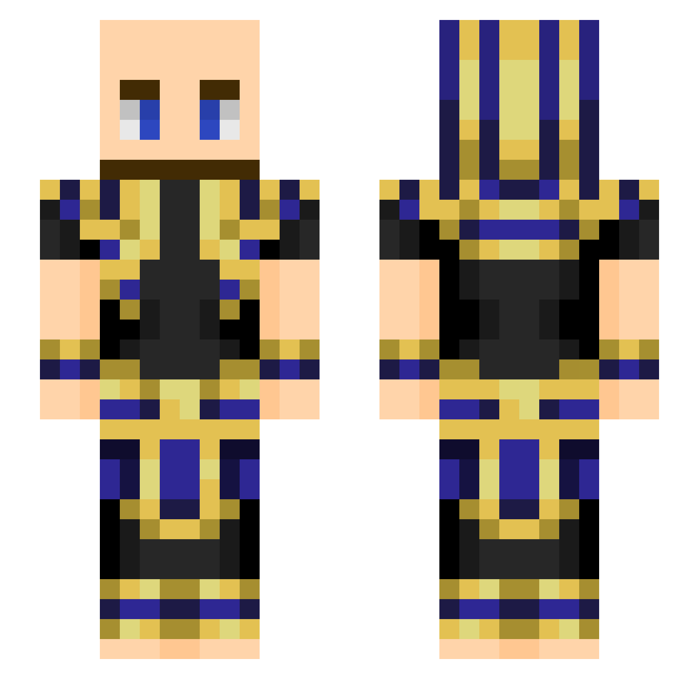 XxKingxTuTxX Minecraft skin, front and back view