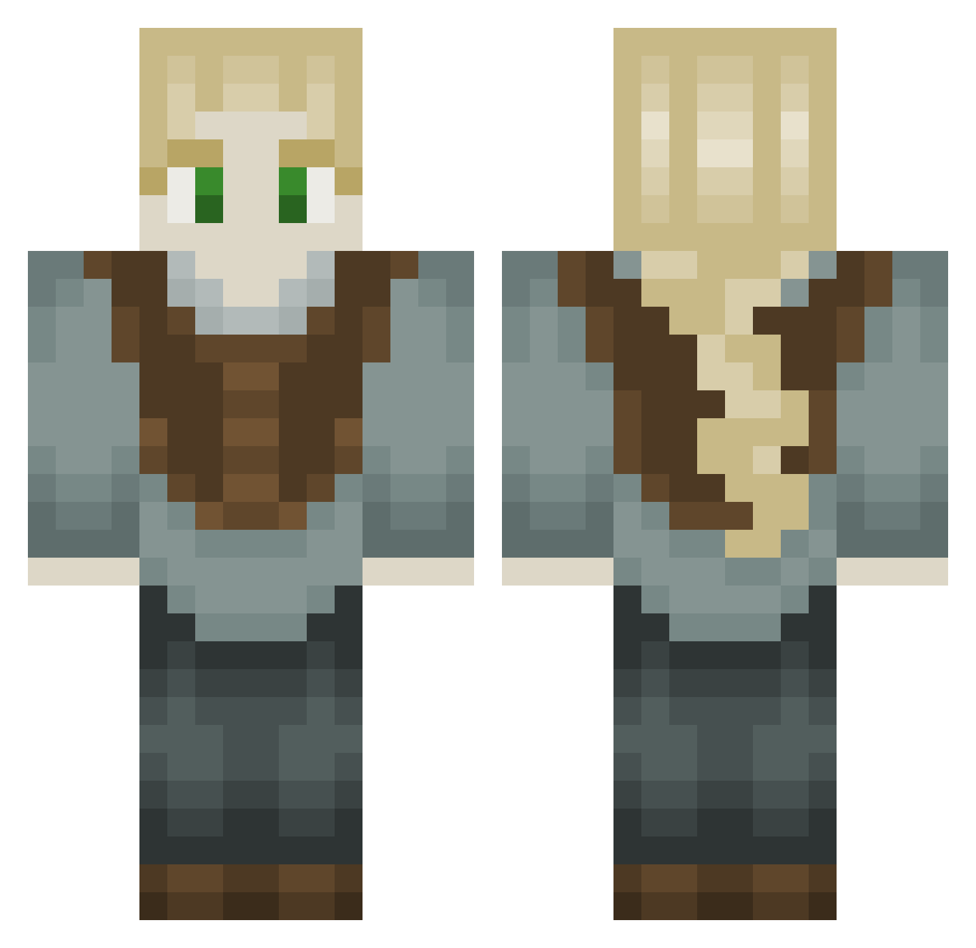 WaarGingJeHeen Minecraft skin, front and back view