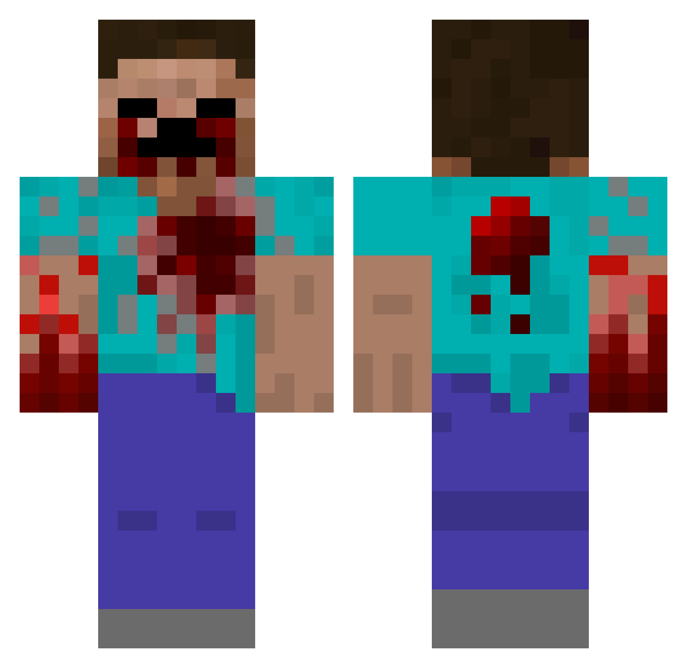 Tesfalen Minecraft skin, front and back view