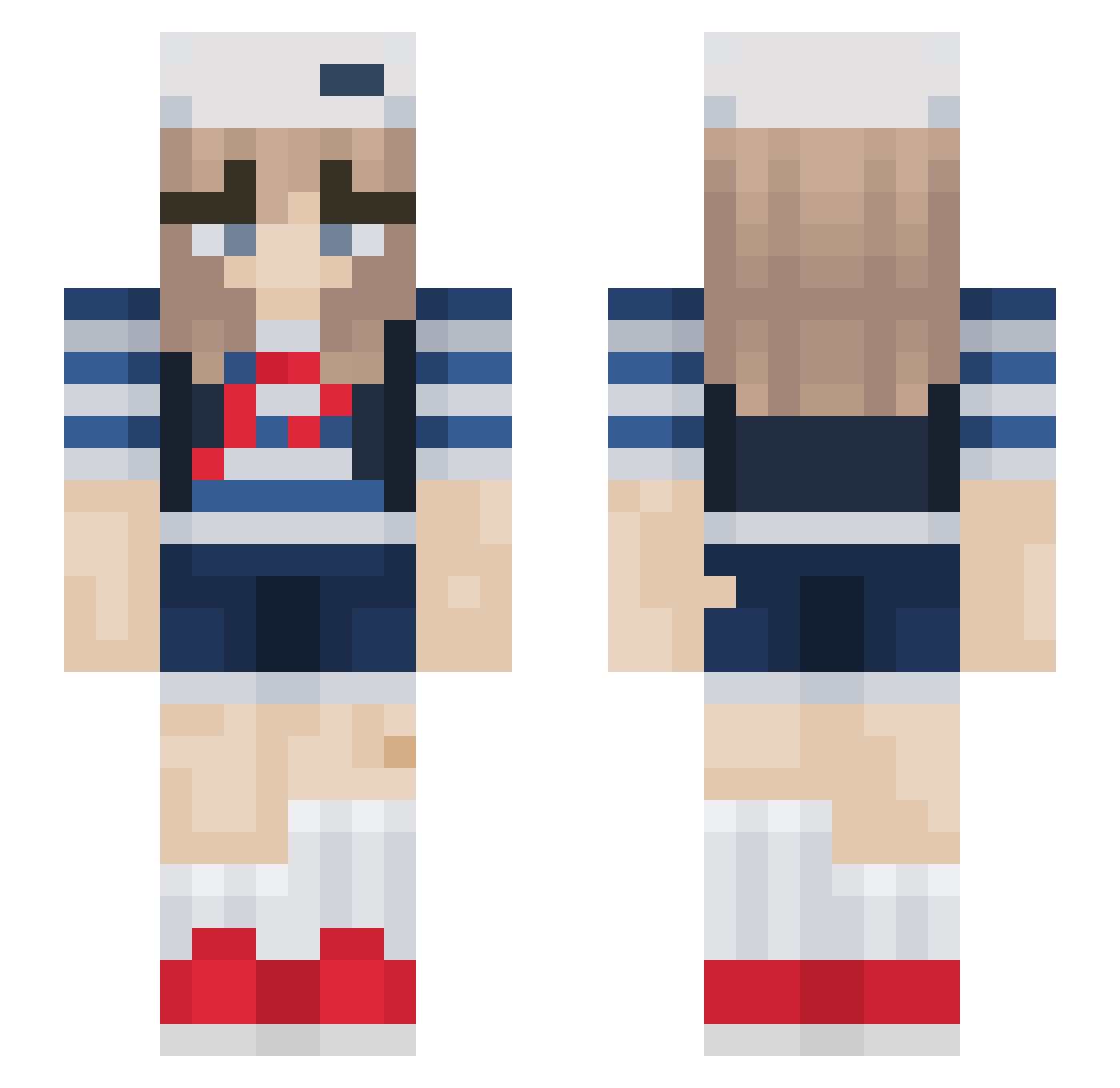 haireedisnutz Minecraft skin, front and back view