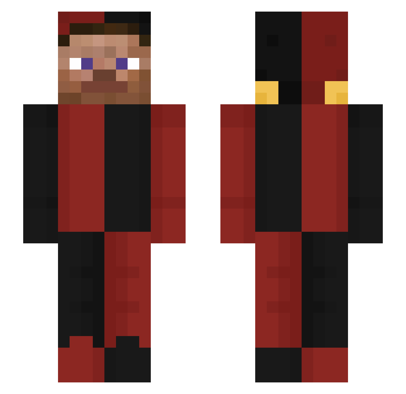 ihateconix Minecraft skin, front and back view