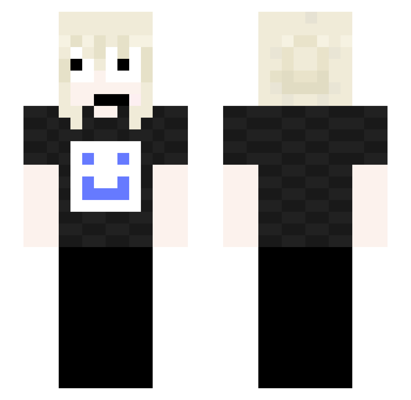 MNWLK Minecraft skin, front and back view