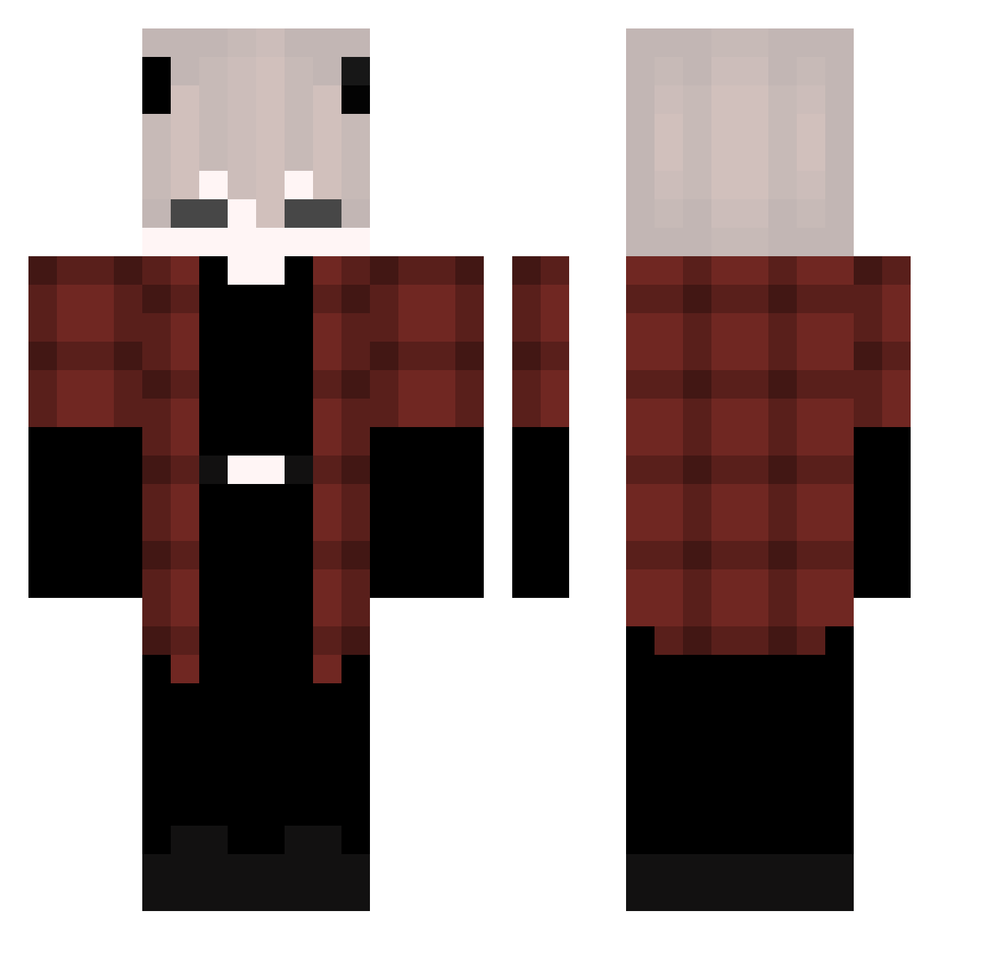 Fritzzs Minecraft skin, front and back view