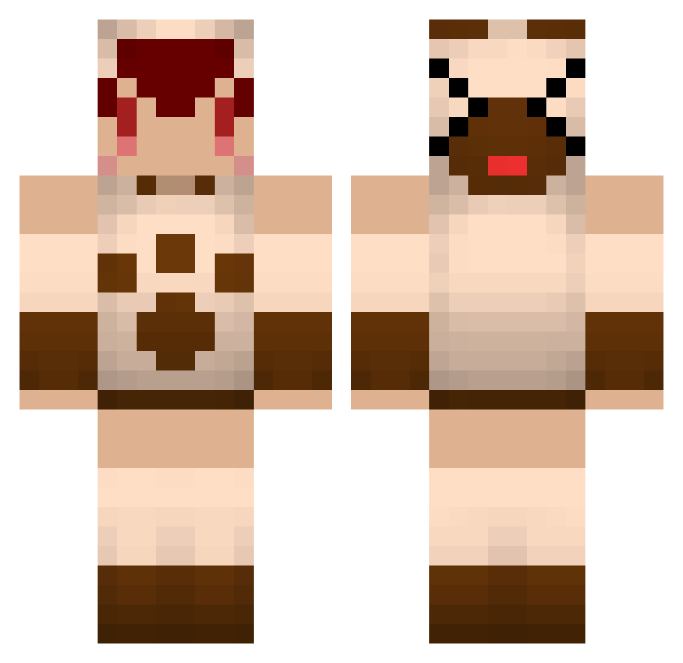 yocco Minecraft skin, front and back view