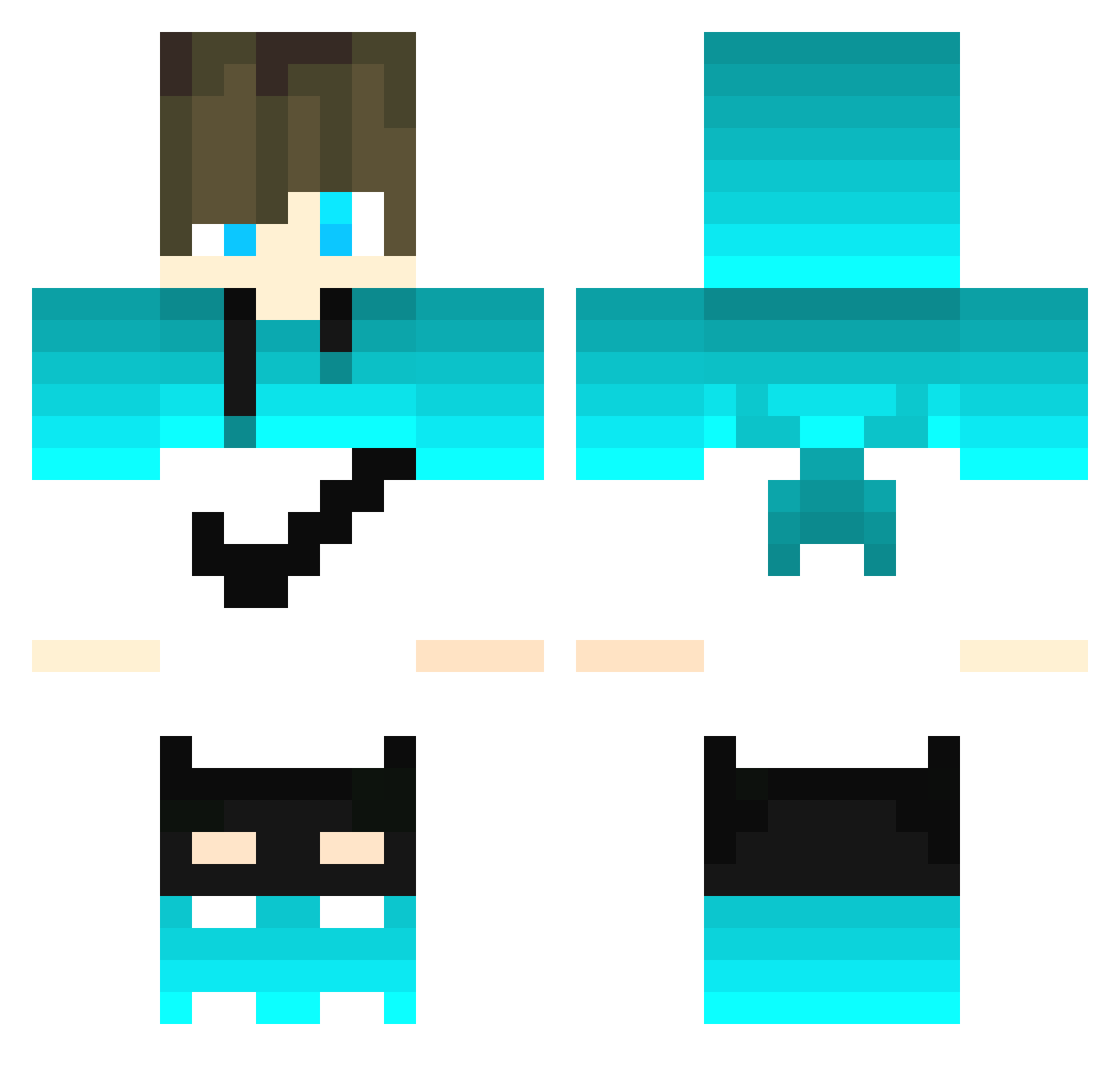 kocha167 Minecraft skin, front and back view