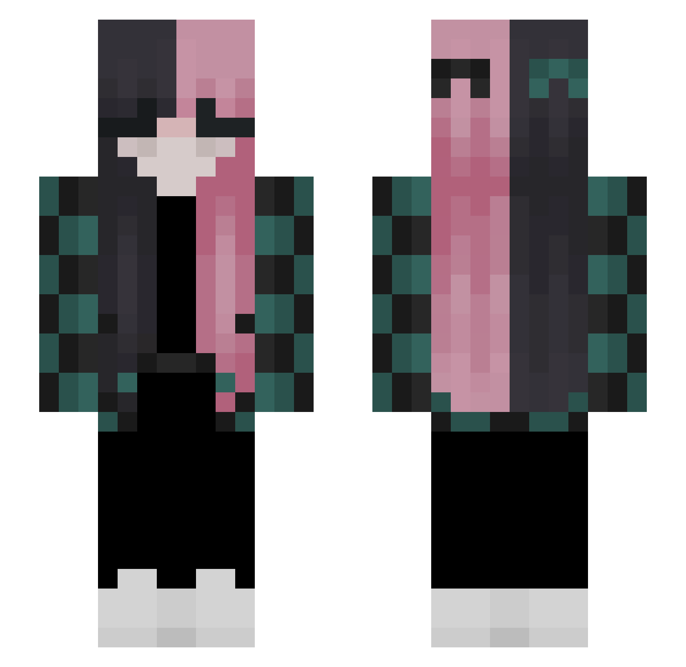 CryxtalCrusader Minecraft skin, front and back view