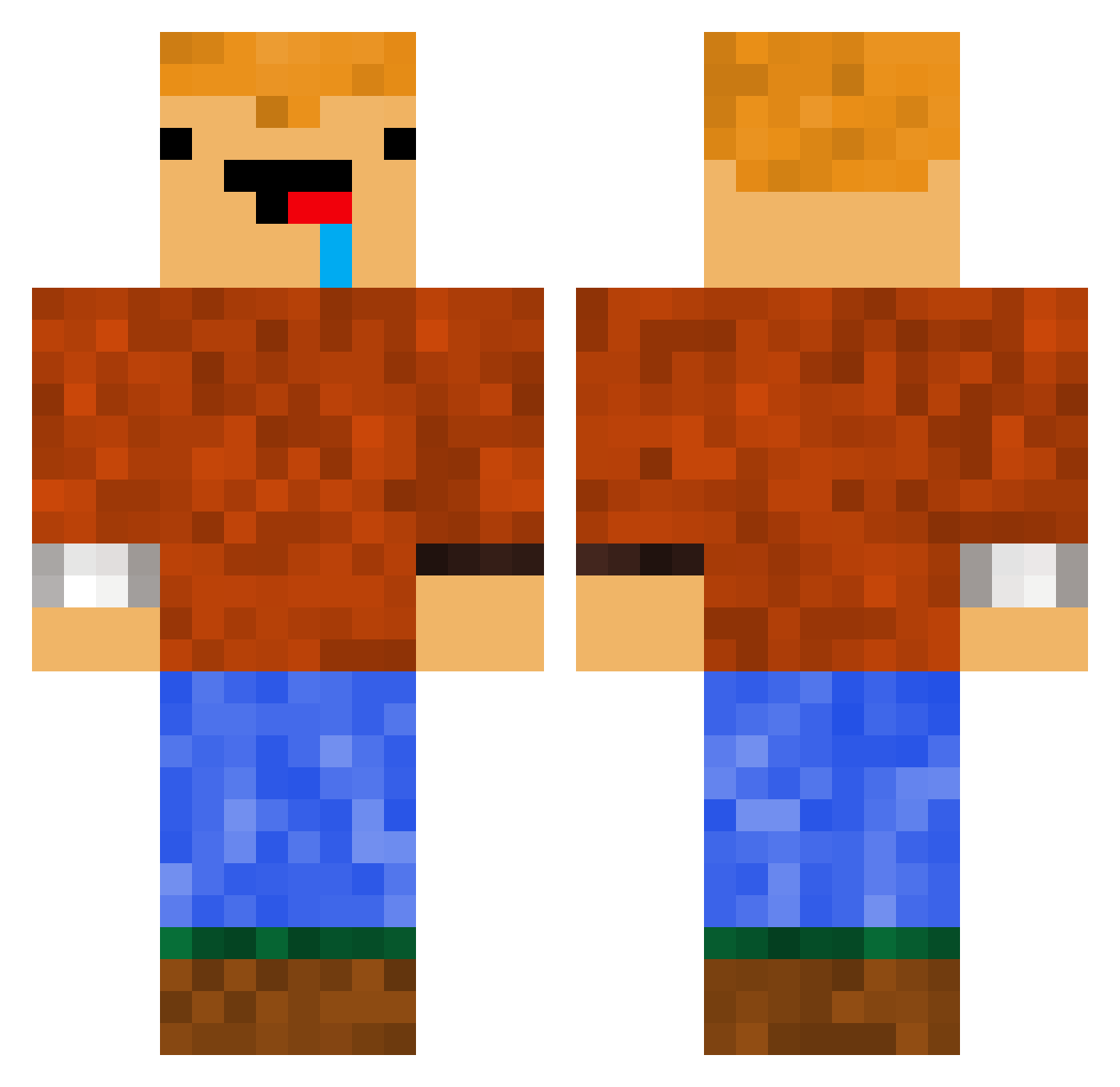 ZfrGray Minecraft skin, front and back view
