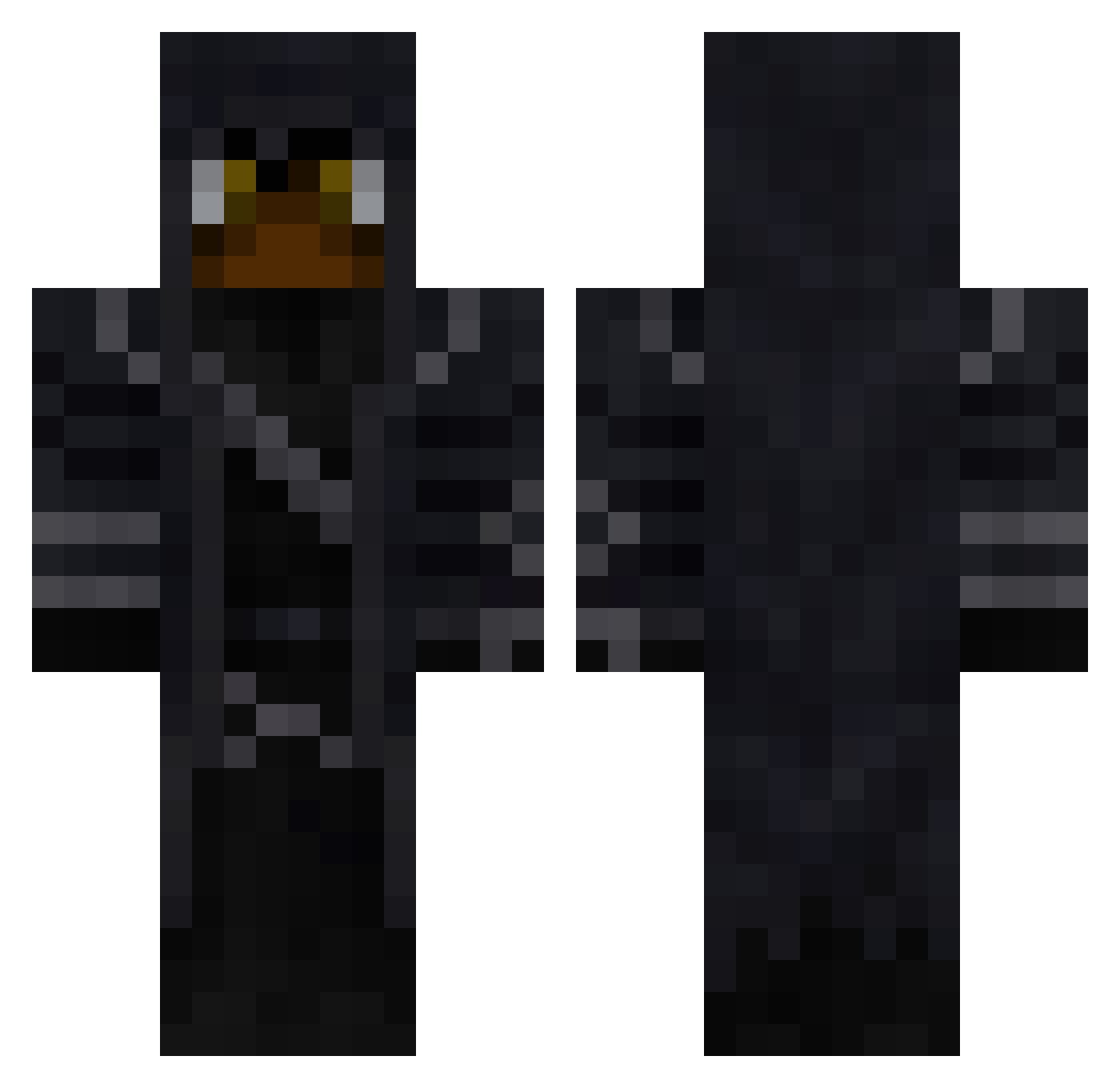 ItsTiaqo Minecraft skin, front and back view