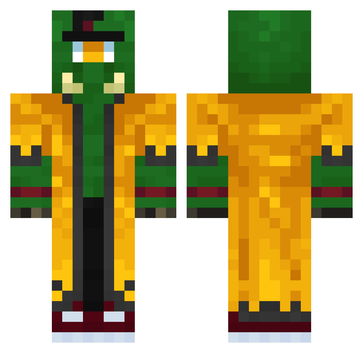 GMDay90 Minecraft skin, front and back view