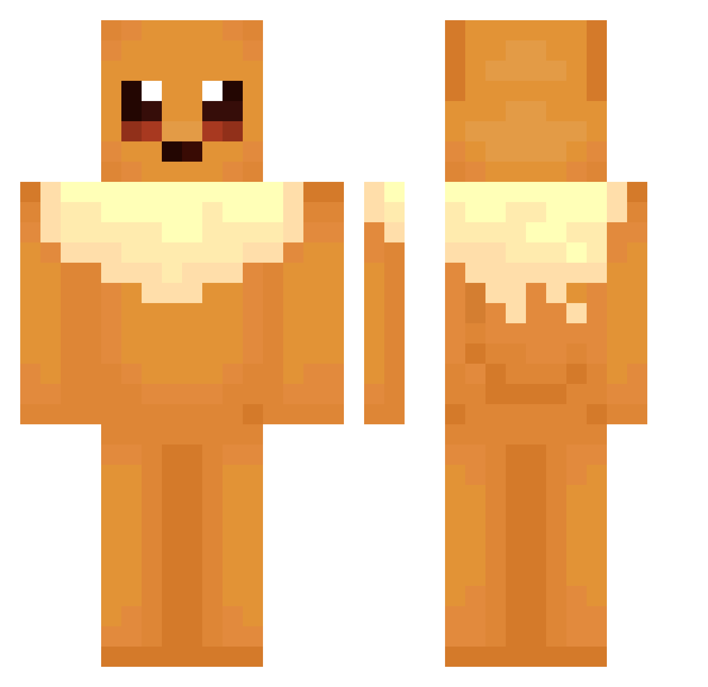 MacroParmak Minecraft skin, front and back view