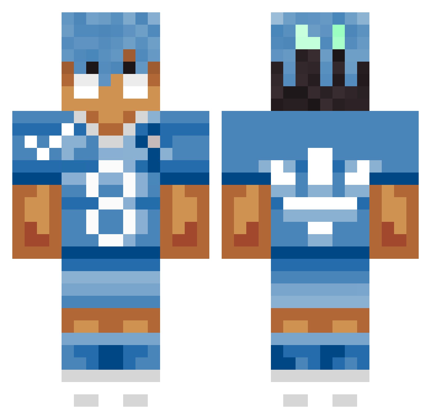 1234x Minecraft skin, front and back view