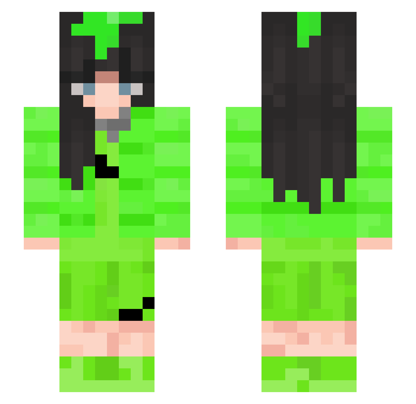 Muffinkinz Minecraft skin, front and back view