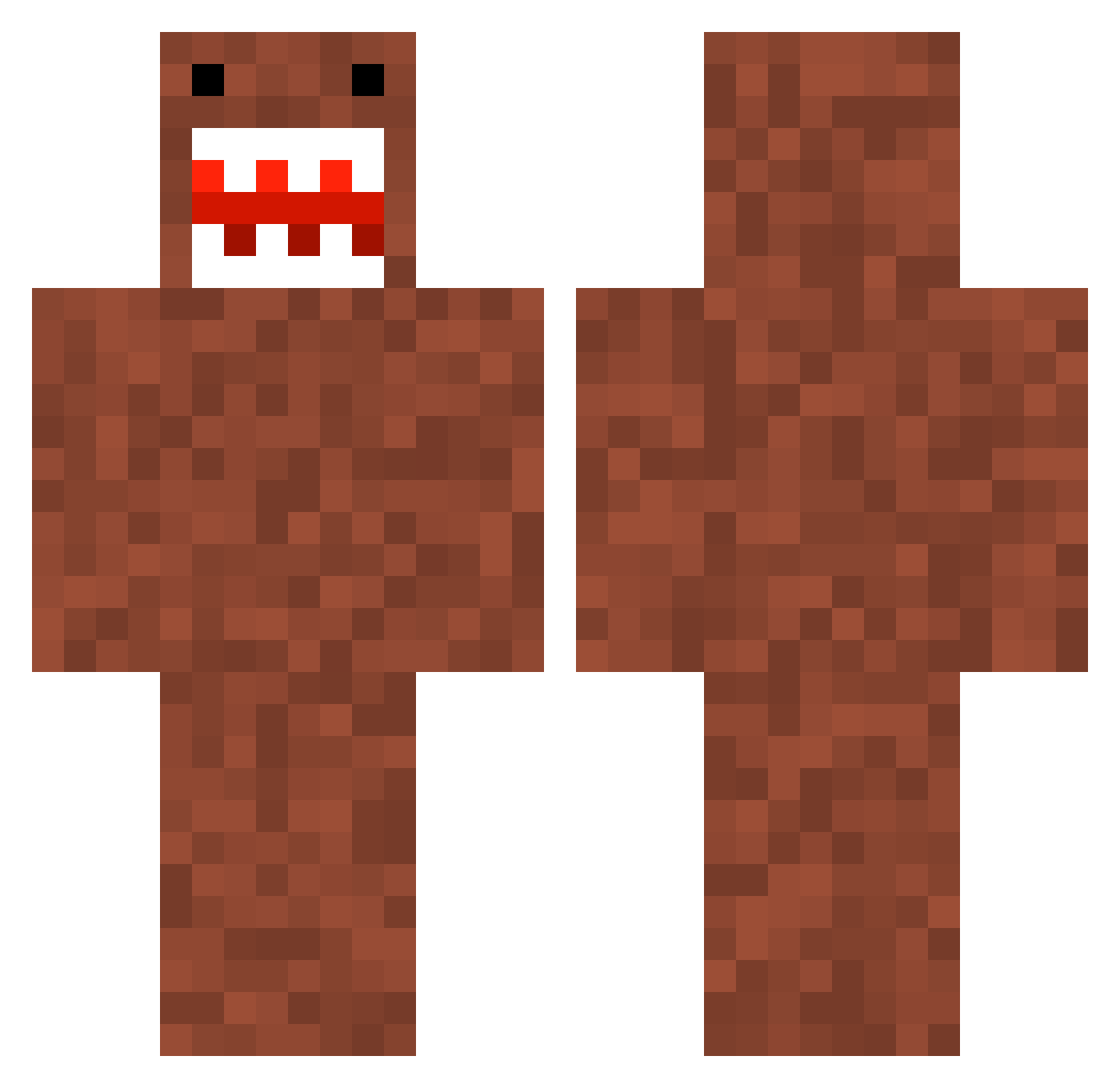 ram3ndiabolical Minecraft skin, front and back view