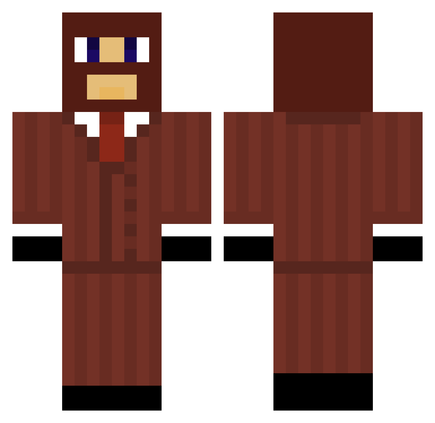 Skronken Minecraft skin, front and back view