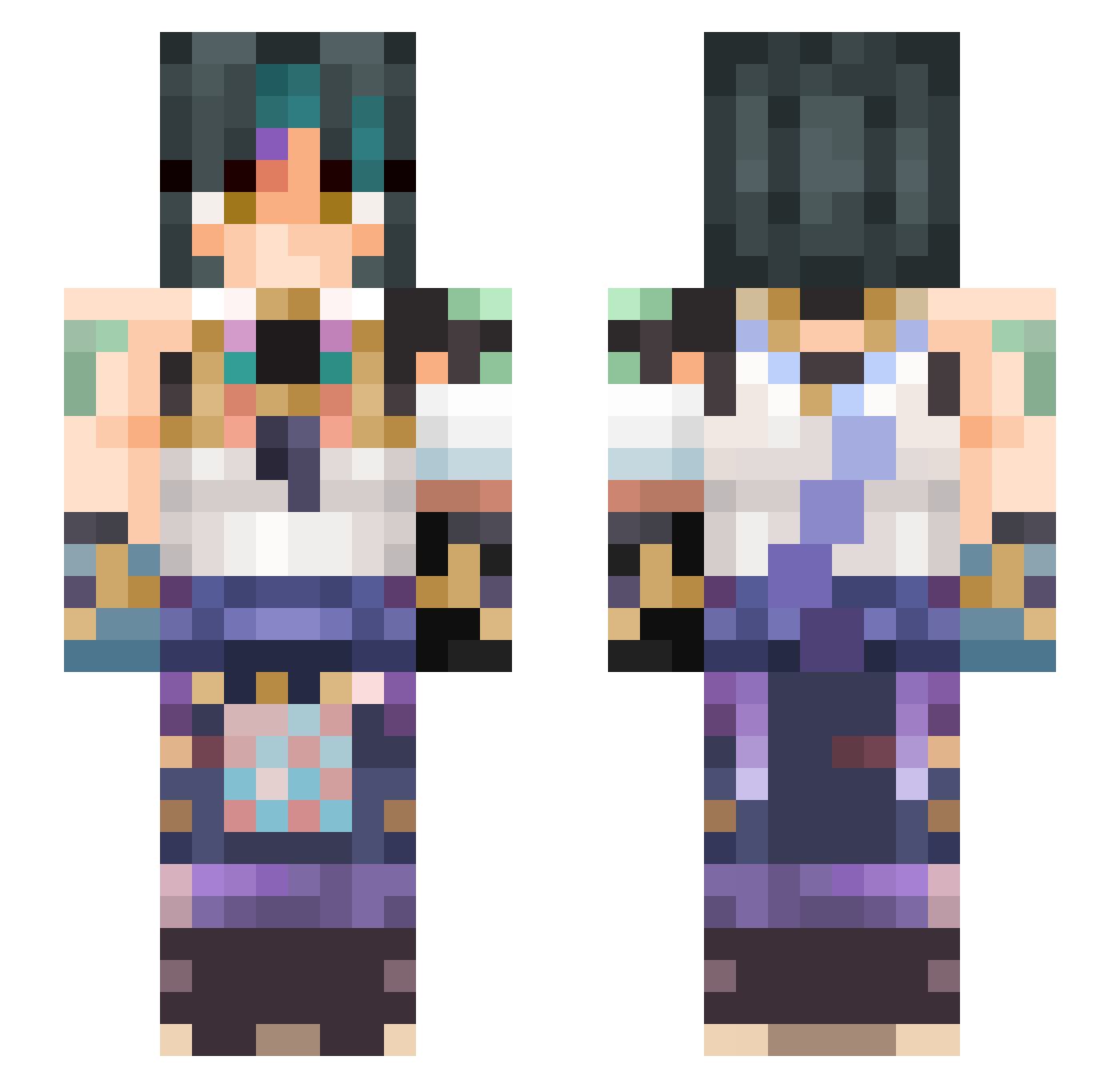Tetradactyl Minecraft skin, front and back view
