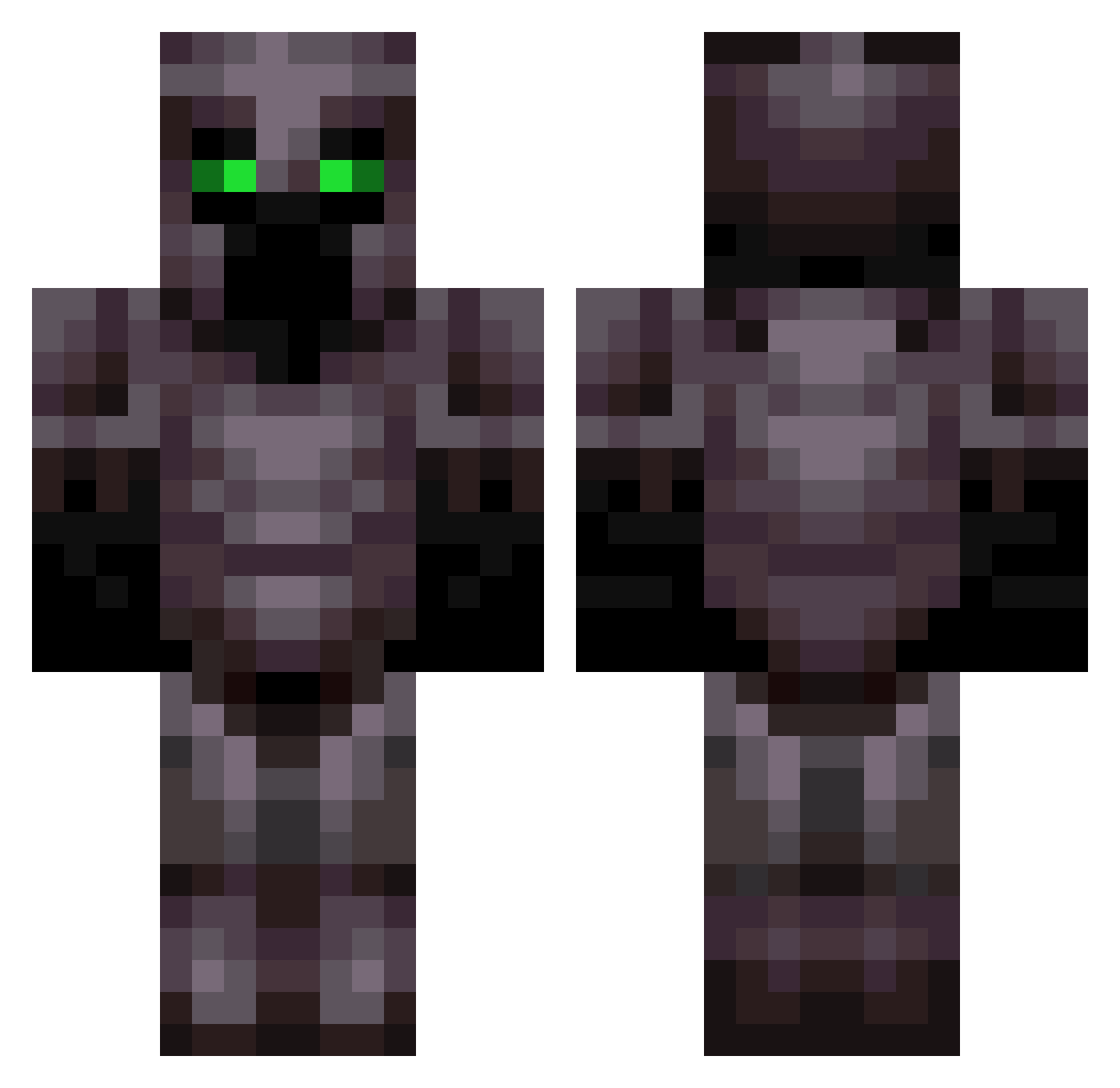 AutoSniper247 Minecraft skin, front and back view