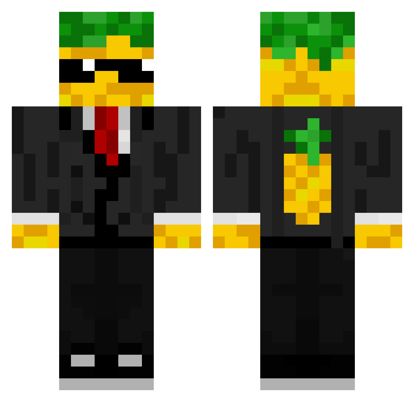 MaxmortYT Minecraft skin, front and back view